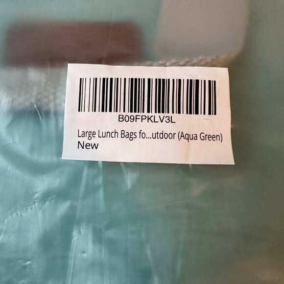 Insulated Lunch Bag with detachable shoulder strap Aqua Green front pocket - Picture 9 of 10